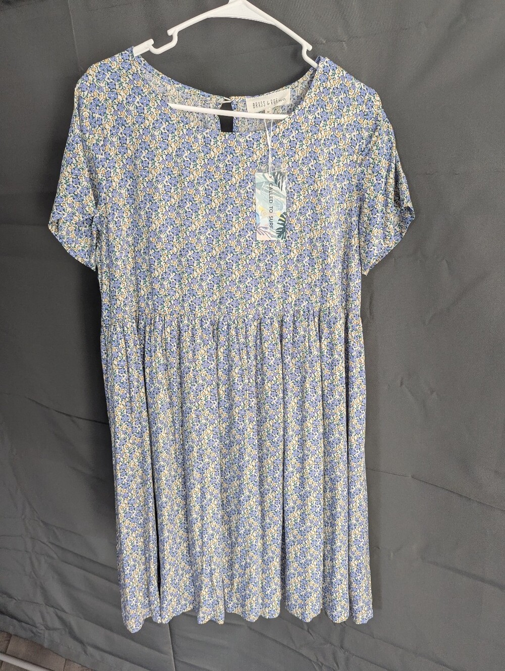 Called To Surf Babydoll Floral Dress (Brass & Roe)